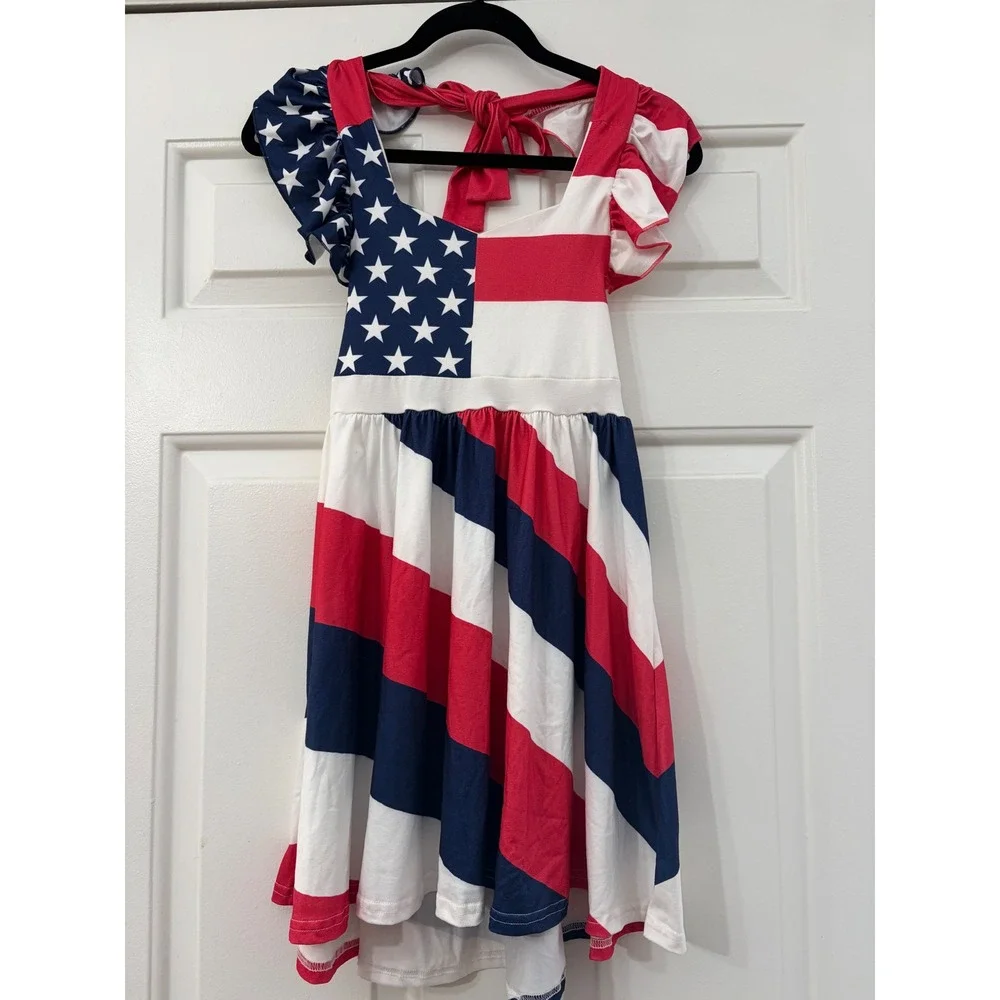 Girls American Flag Dress 3XL Red White Blue Unbranded